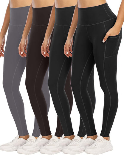 Four Piece Yoga Pants With Pockets