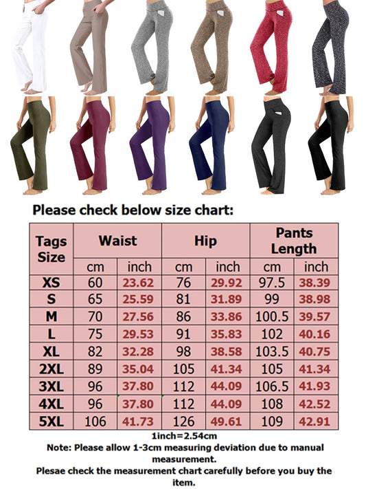 Avamo Women'S Bootcut Yoga Pants with Pockets Moisture-Wicking High Waist Bootleg Gym Fitness Trousers plus Size Pant Stretch Yoga Workout Pants for Women