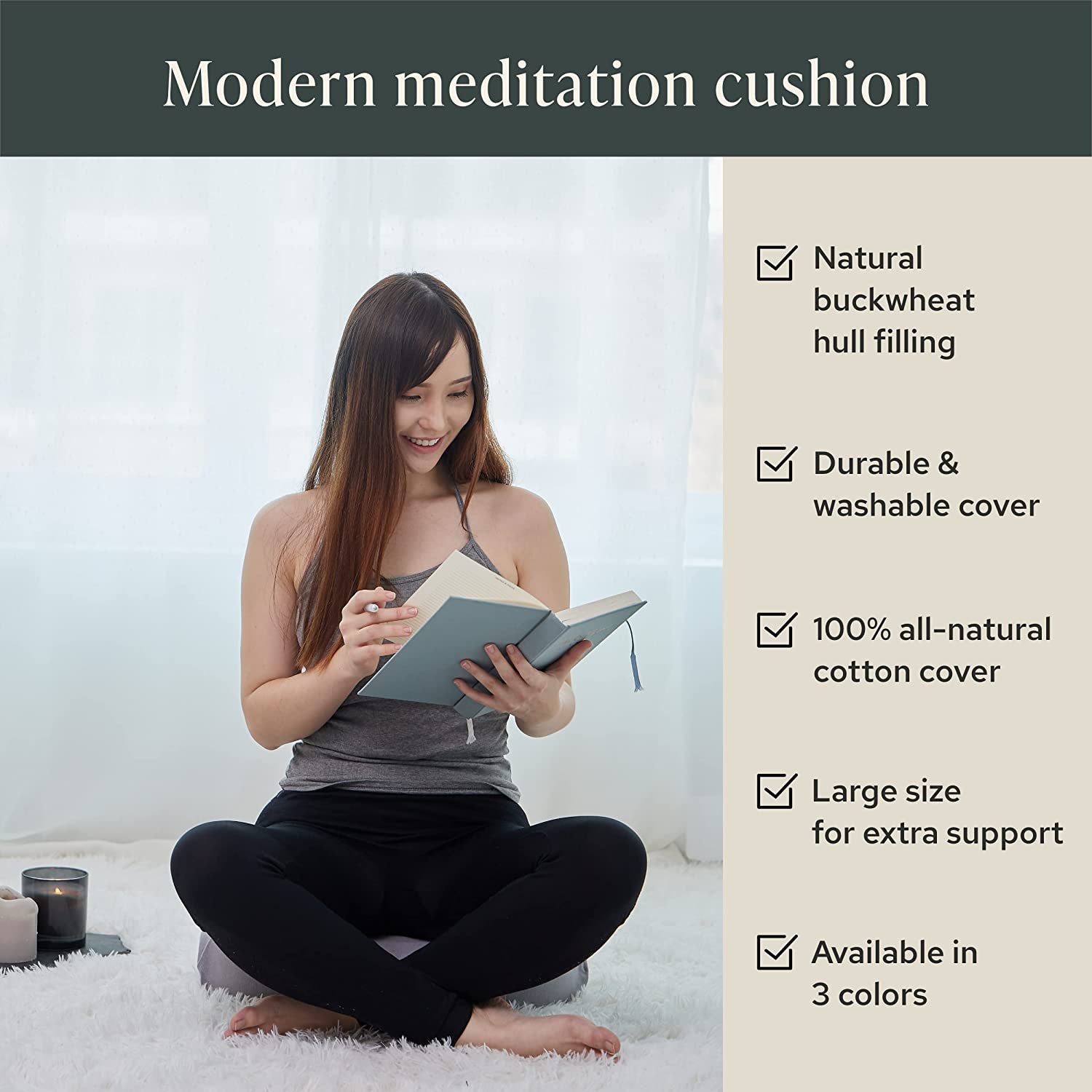 Zafu Yoga Bolster Meditation Cushion