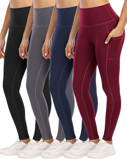 Four Piece Yoga Pants With Pockets