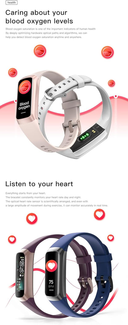 Fitness Trackers  Oled Screen Heart Rate Sleep Monitor Step Tracker 