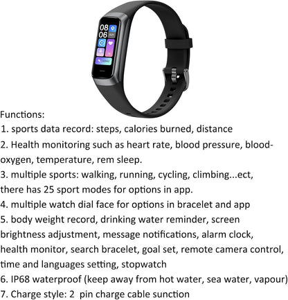Fitness Trackers  Oled Screen Heart Rate Sleep Monitor Step Tracker 