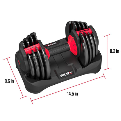 Fitrx Smartbell,  Quick-Select 9 in 1 Adjustable Dumbbell for Home Gym, 5-25Lbs. 