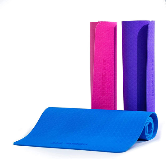 Redge Fit™ Double Sided Workout Mat with Carrying Straps Premium TPE Eco Friendly 