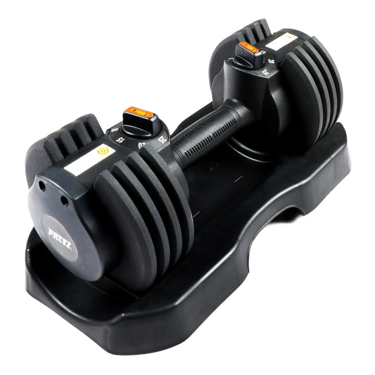 PRCTZ Adjustable Dumbbells, Black, 5-25 Lb