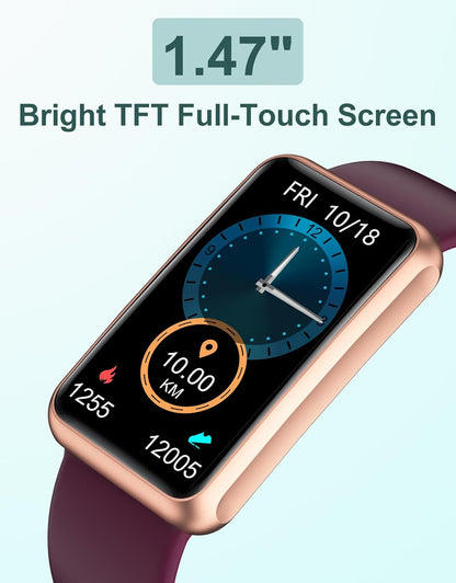 IP68 Waterproof with Full Touch Screen Steps Calories Counter Sleep Tracker Alarm Clocks (Purple)