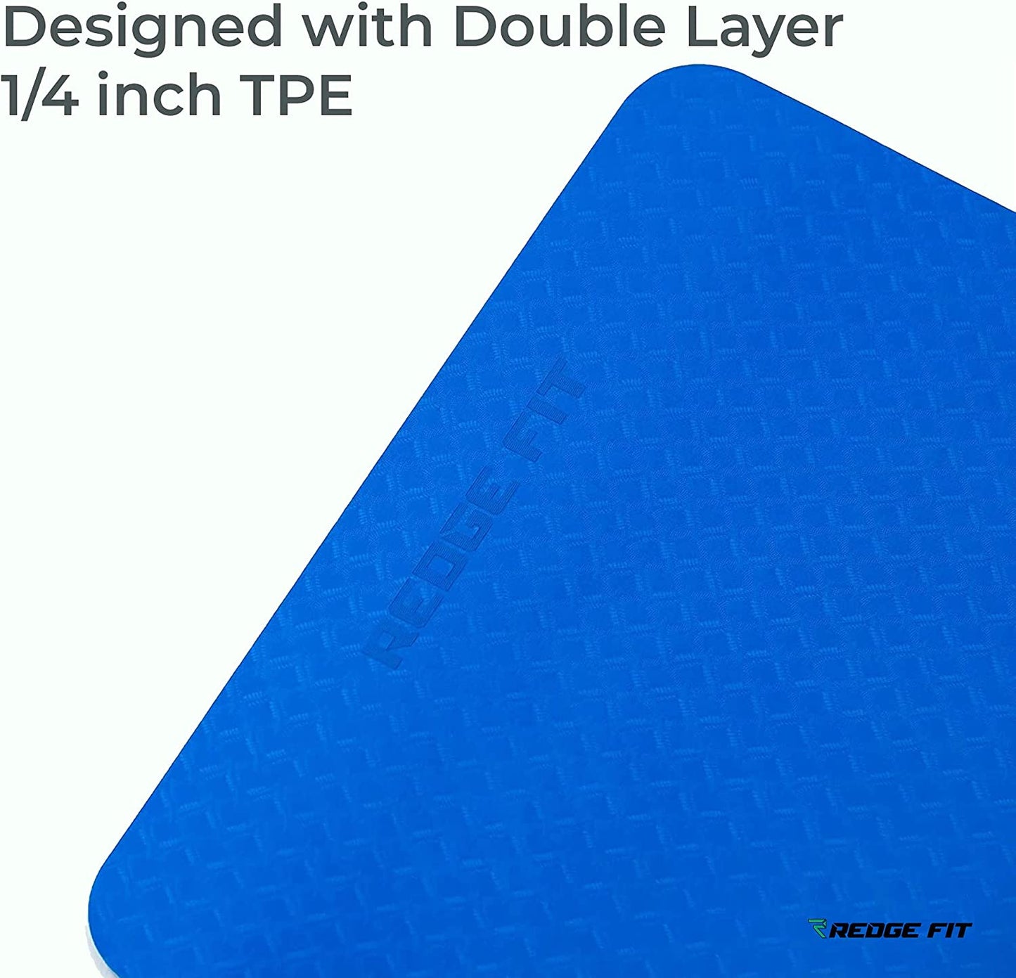 Redge Fit™ Double Sided Workout Mat with Carrying Straps Premium TPE Eco Friendly 