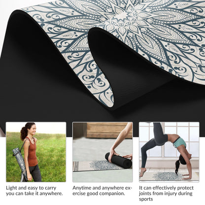 Premium non-slip yoga mat – eco-friendly yoga mat for exercise and fitness; perfect Pilates yoga mat for floor workouts
