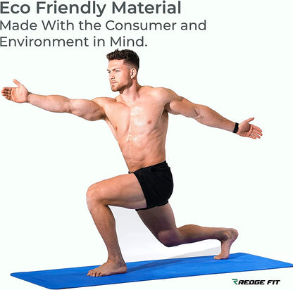 Redge Fit™ Double Sided Workout Mat with Carrying Straps Premium TPE Eco Friendly 