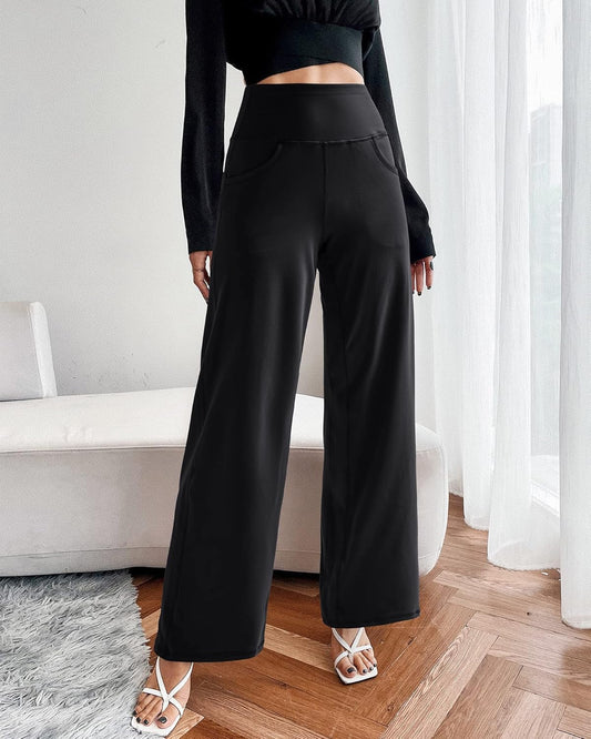 Promover Wide Leg Pants Woman Yoga Pants with Pockets 