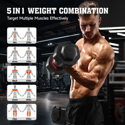 LNOW  Adjustable Dumbbells with High Quality Tray 15Lb to 55Lb 