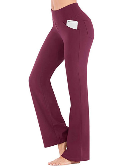 Avamo Women'S Bootcut Yoga Pants with Pockets Moisture-Wicking High Waist Bootleg Gym Fitness Trousers plus Size Pant Stretch Yoga Workout Pants for Women