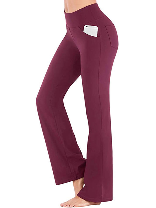 Avamo Women'S Bootcut Yoga Pants with Pockets Moisture-Wicking High Waist Bootleg Gym Fitness Trousers plus Size Pant Stretch Yoga Workout Pants for Women
