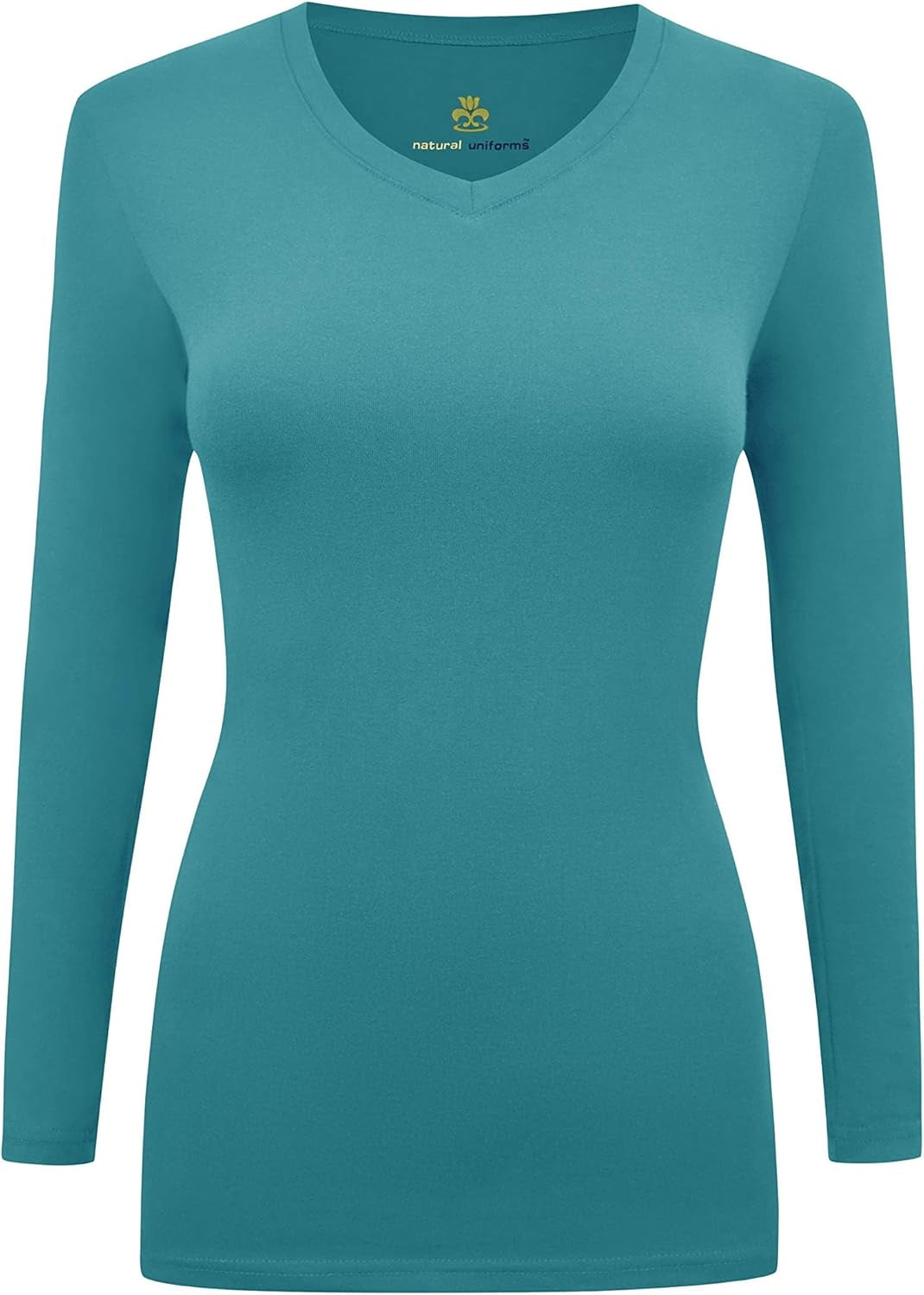 Natural Uniforms Women'S under Scrub Tee V-Neck Long Sleeve T-Shirt