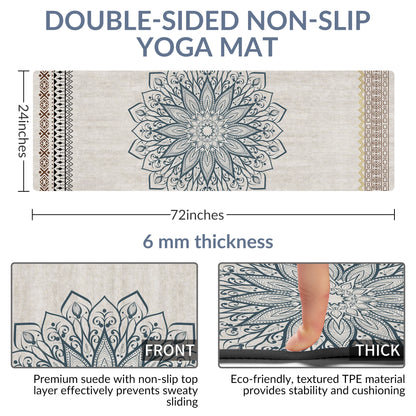Premium non-slip yoga mat – eco-friendly yoga mat for exercise and fitness; perfect Pilates yoga mat for floor workouts
