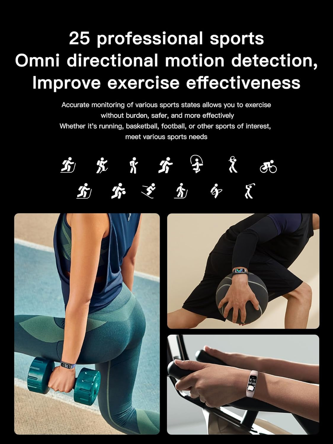 Fitness Trackers  Oled Screen Heart Rate Sleep Monitor Step Tracker 